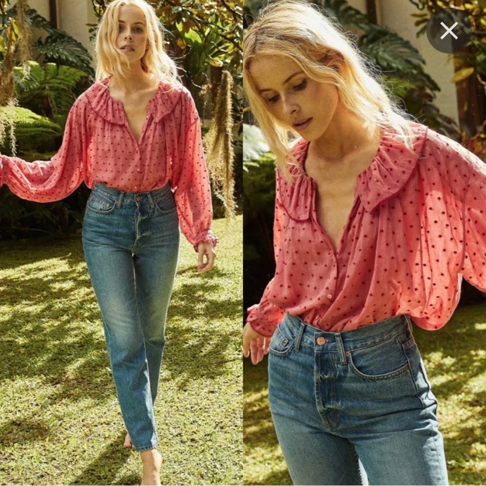 Doen Jemma Pink Blouse, NWT
